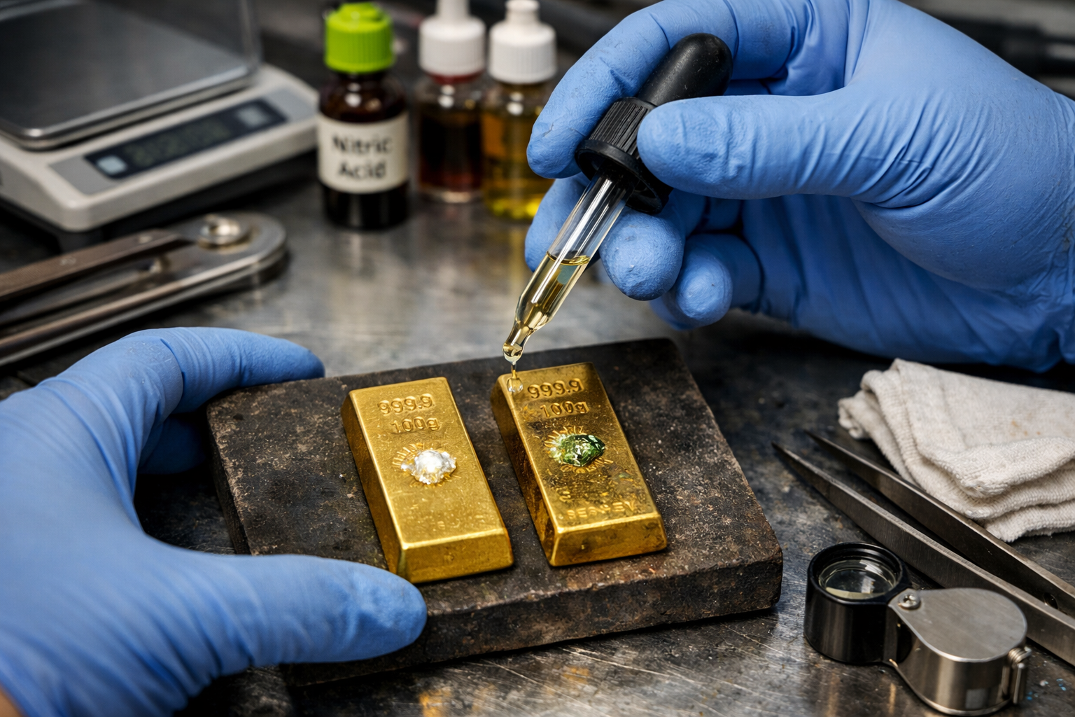 Comparing genuine and suspicious gold bar features