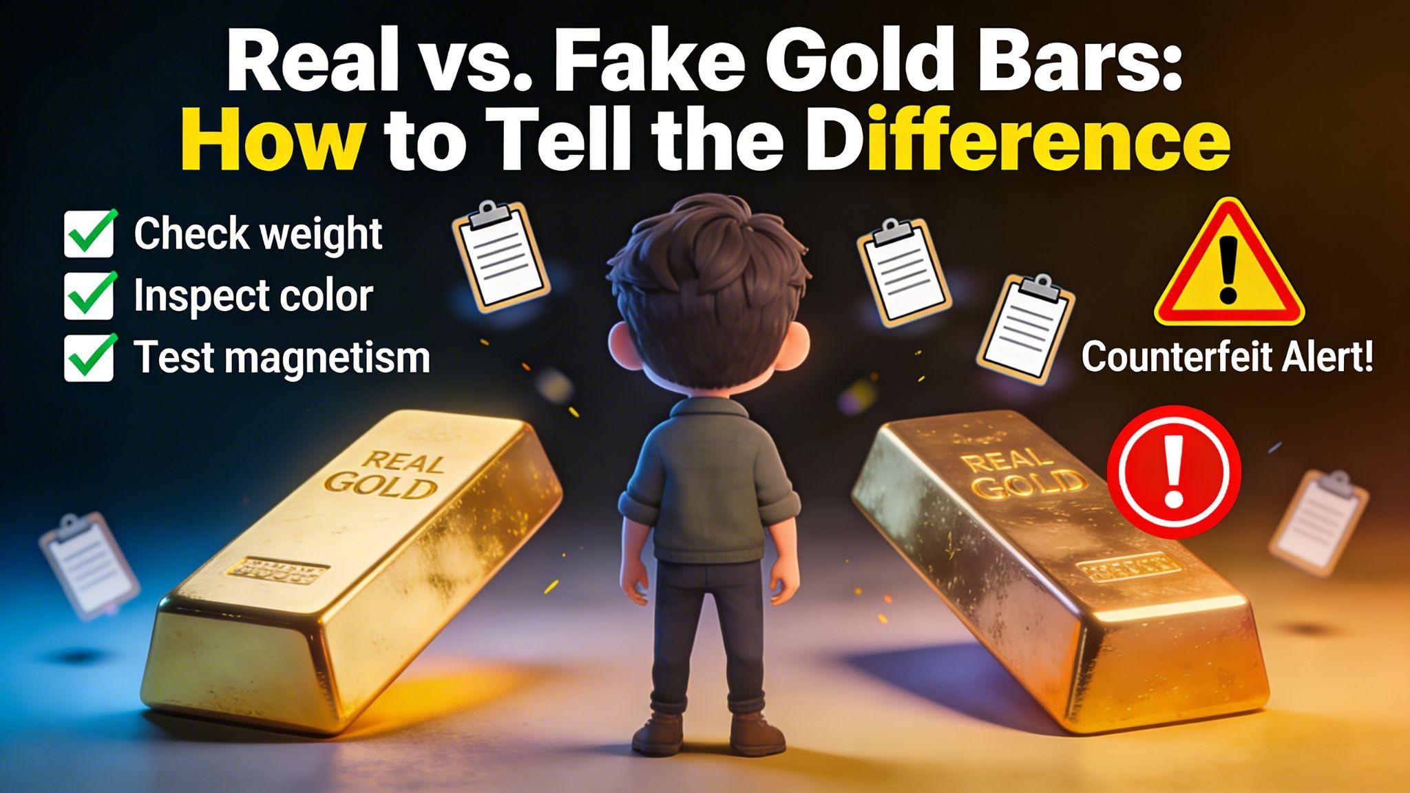 Examining serial number engraving on a gold bar
