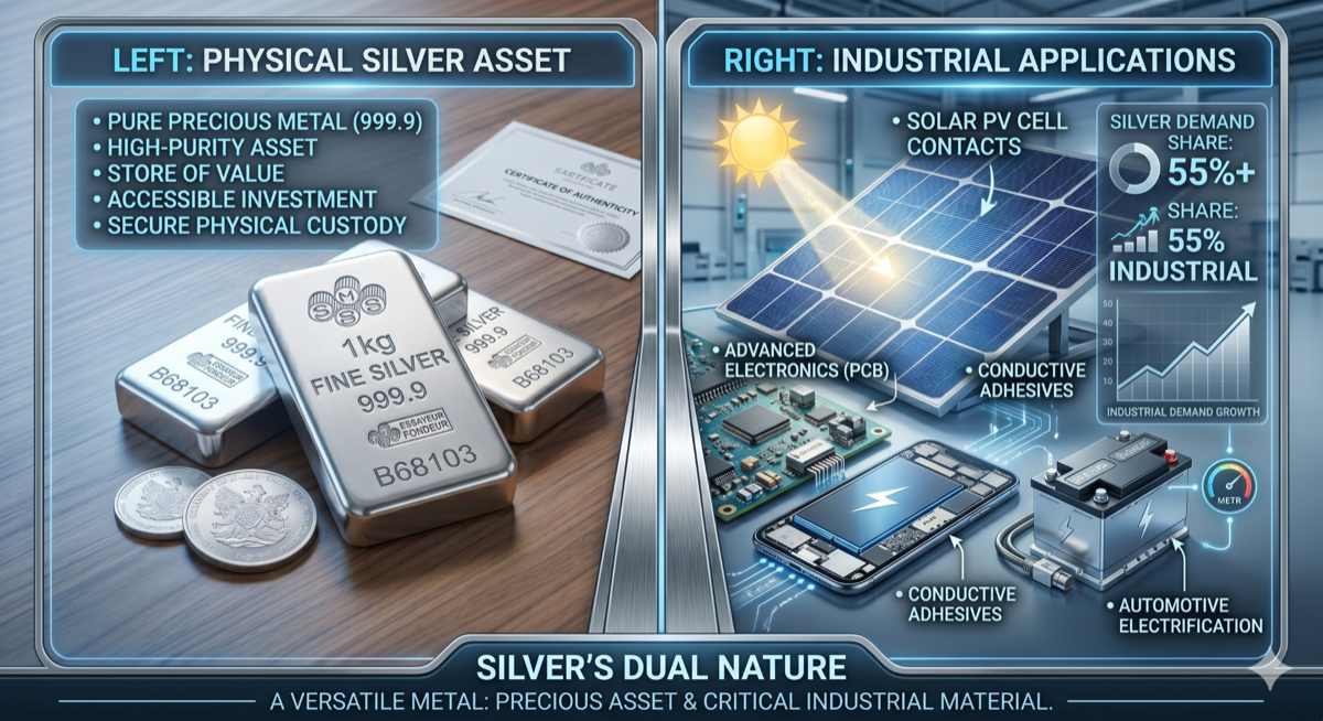 Silver industrial demand and investment value